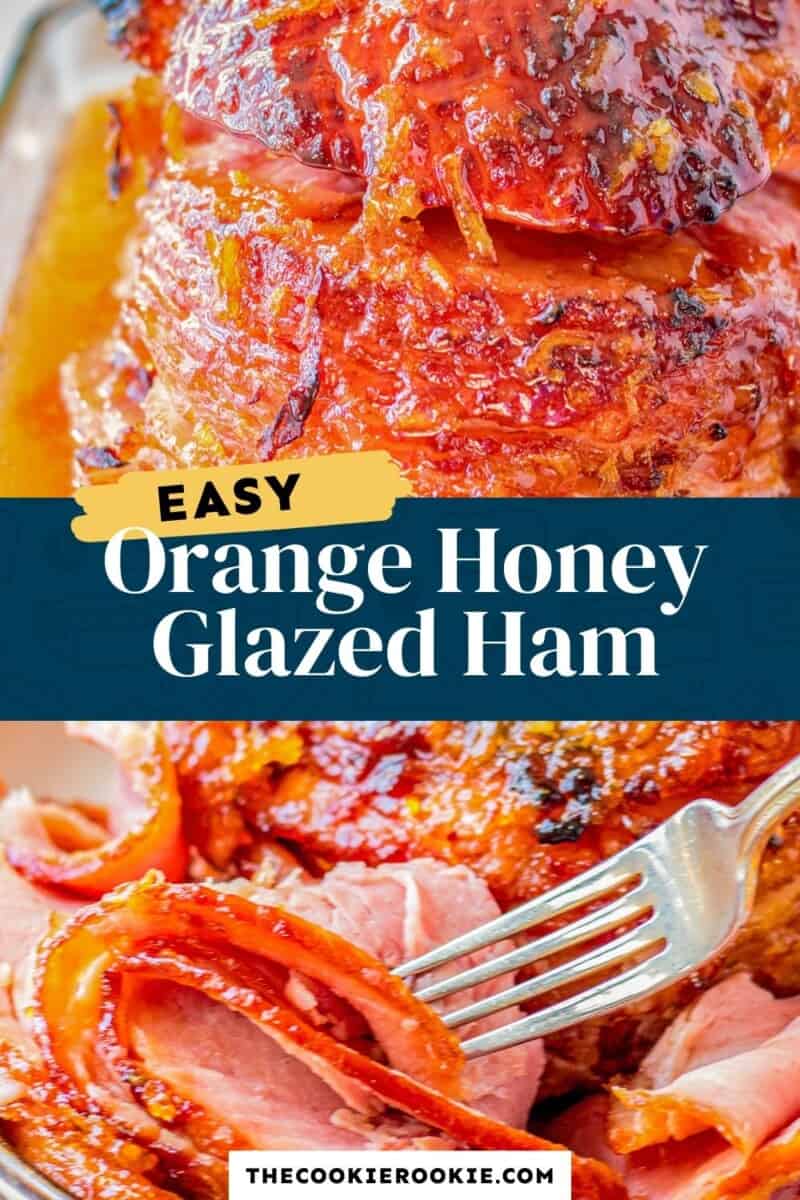 orange honey glazed ham pinterest collage