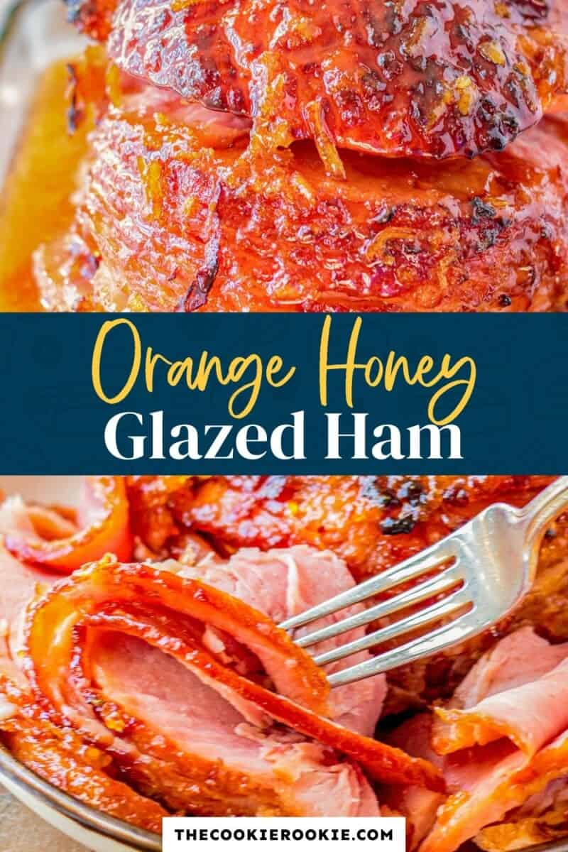 orange honey glazed ham pinterest collage