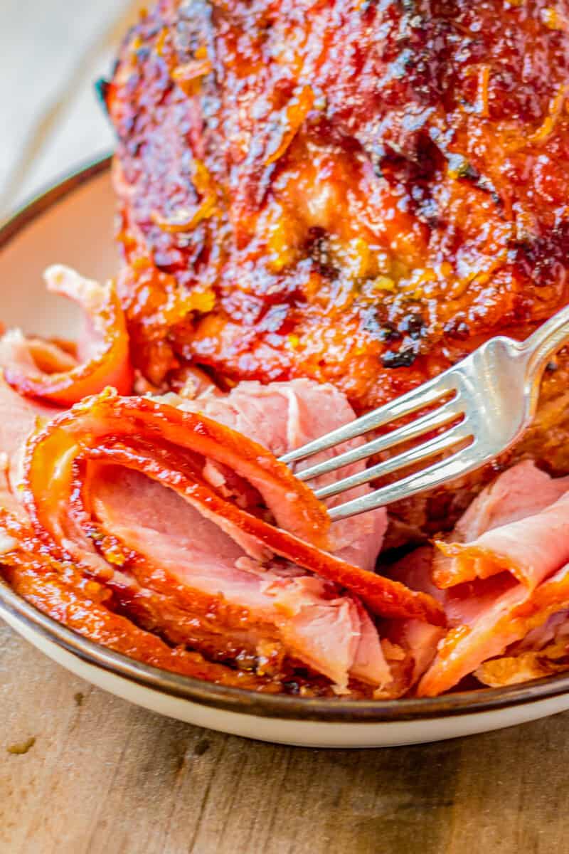 Slow Cooker Orange Honey Mustard Spiral Ham