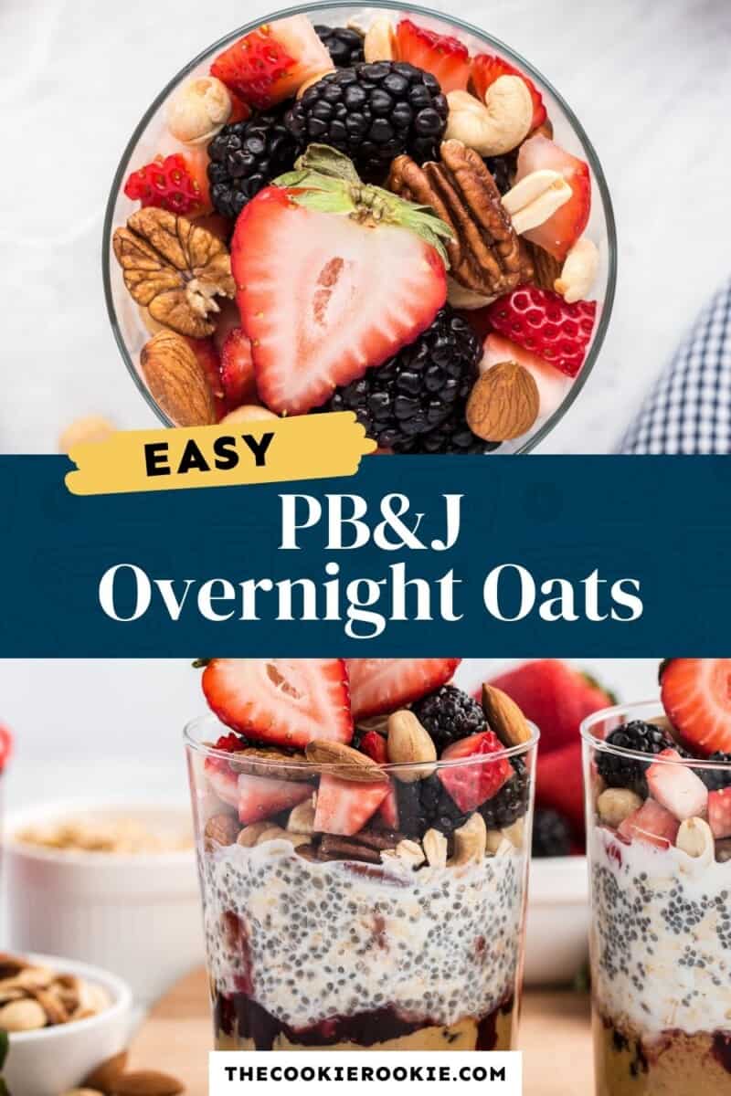 pbj overnight oats pinterest collage