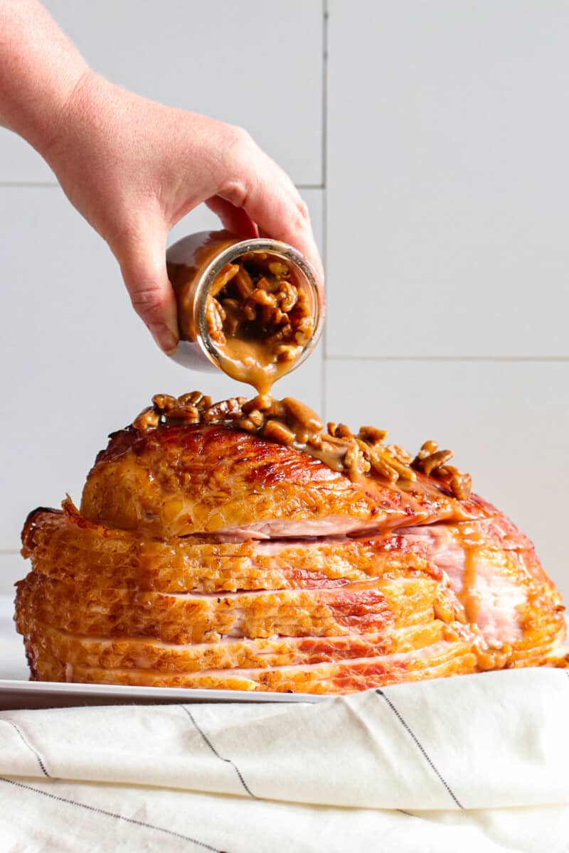 Pecan Bourbon Glazed Ham Recipe - 61