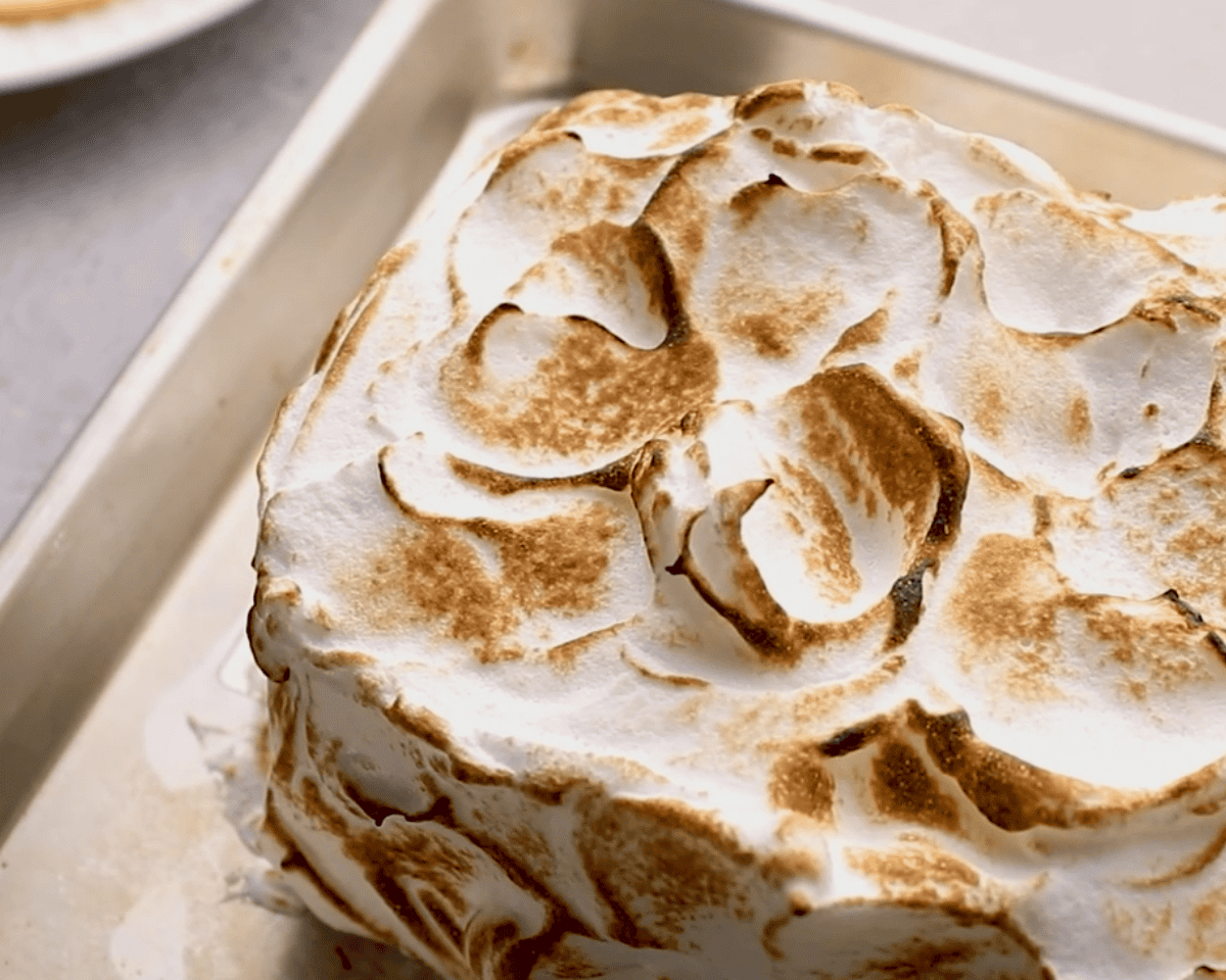Browned meringue.