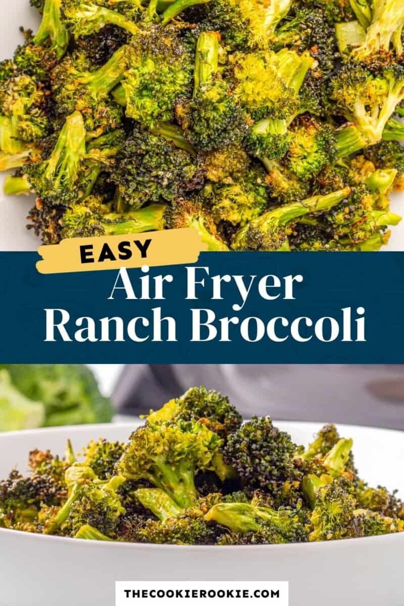 air fryer broccoli pinterest collage