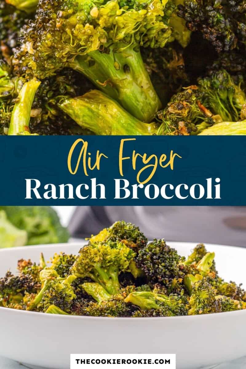air fryer broccoli pinterest collage