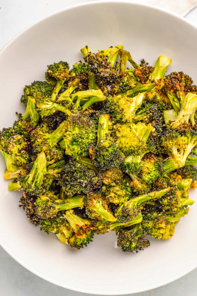 bowl of air fryer broccoli