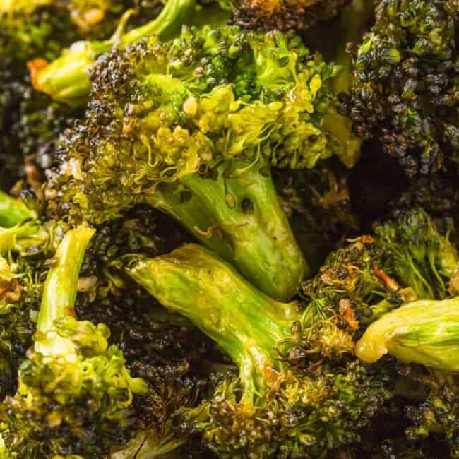 up close air fryer ranch broccoli in bowl