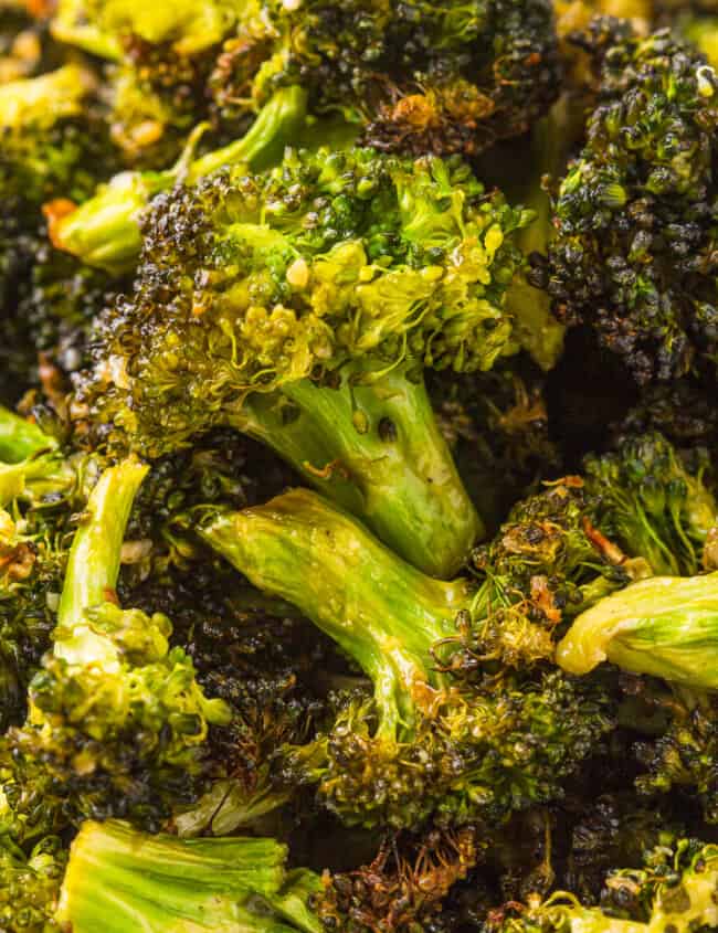 up close air fryer ranch broccoli in bowl