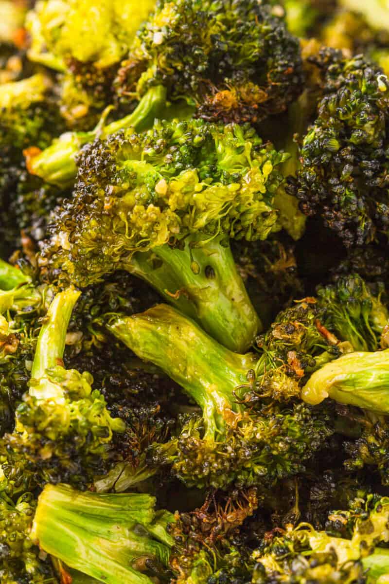 up close air fryer ranch broccoli in bowl