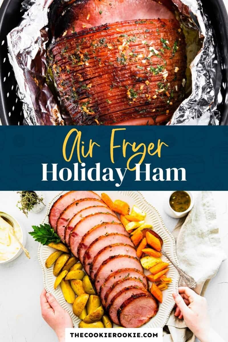 air fryer ham pinterest collage