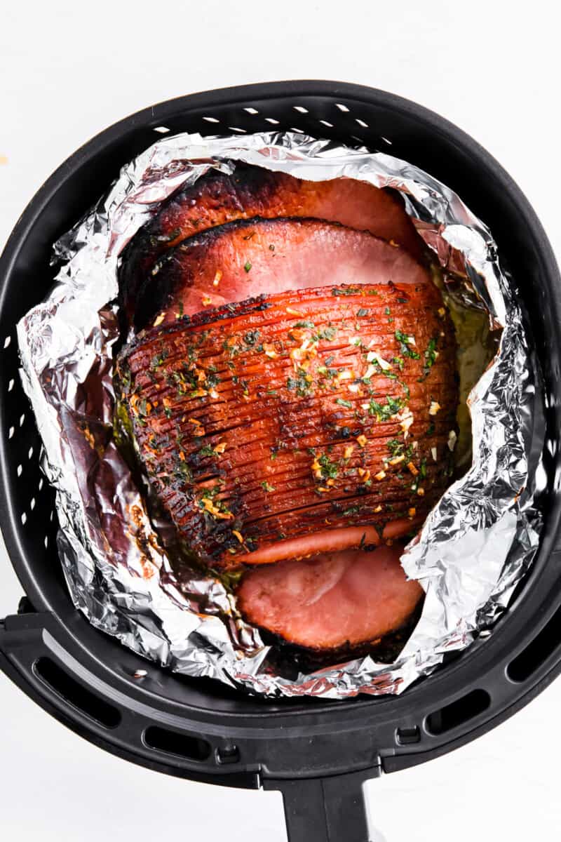 garlic herb butter air fryer ham