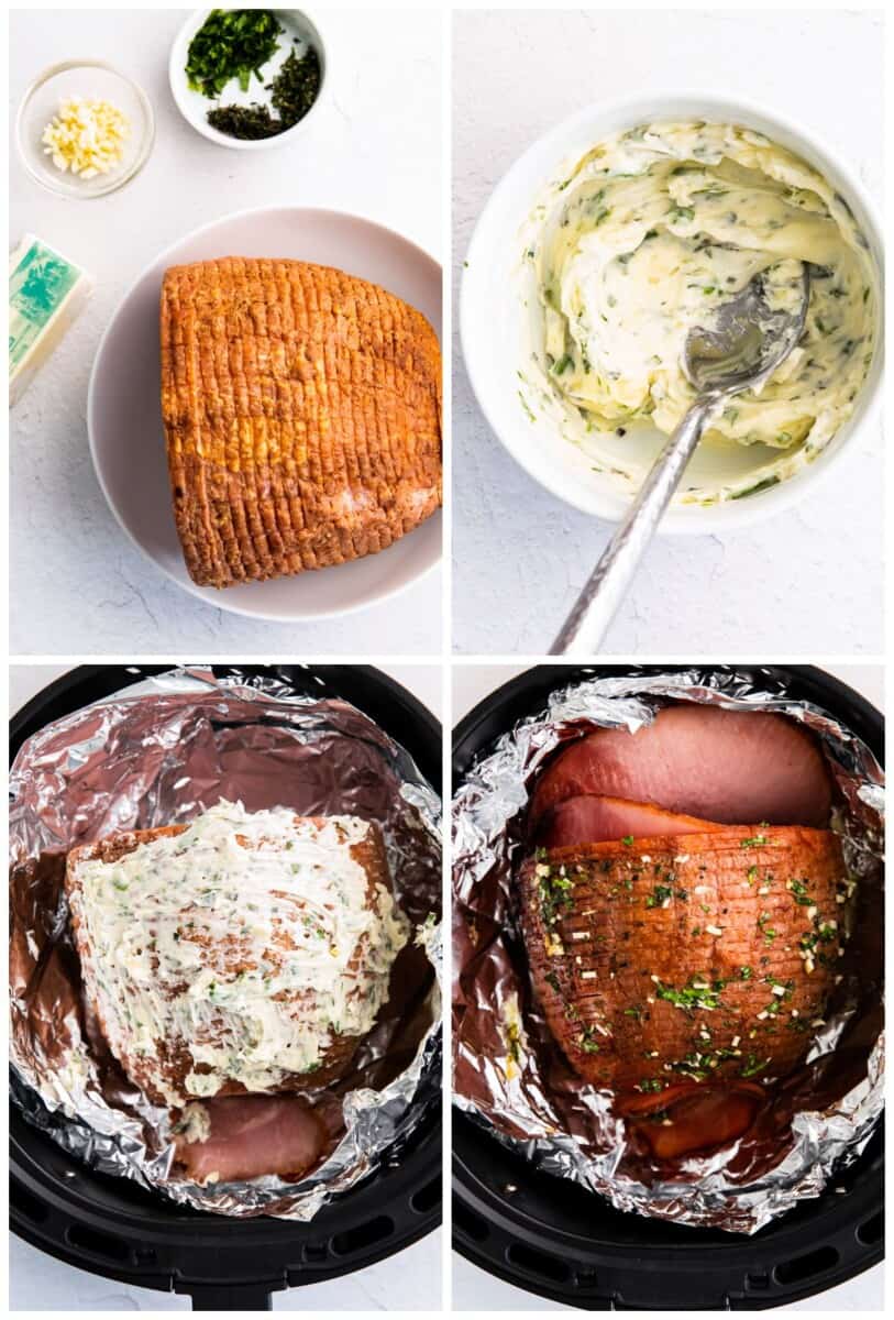 step by step photos for how to make air fryer ham