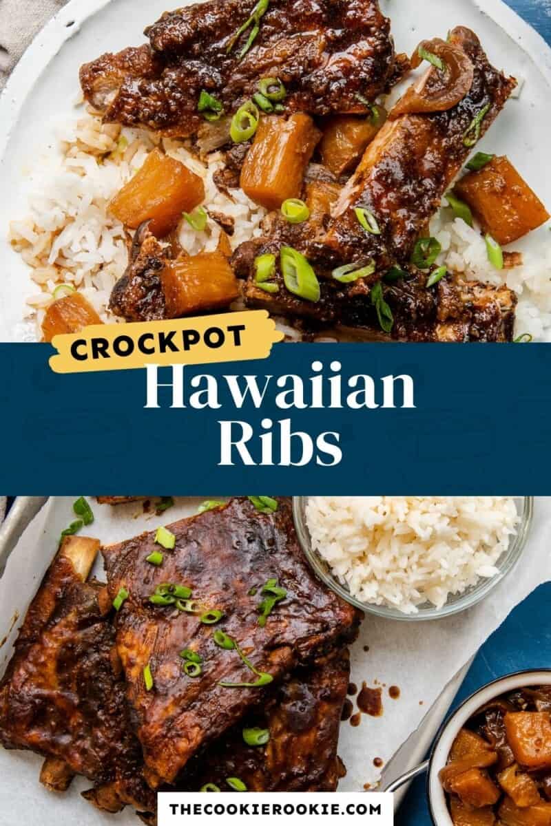 crockpot hawaiian ribs pinterest collage