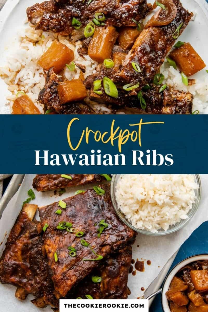 crockpot hawaiian ribs pinterest collage
