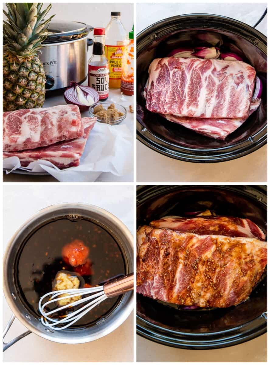 step by step photos for how to make crockpot hawaiian ribs