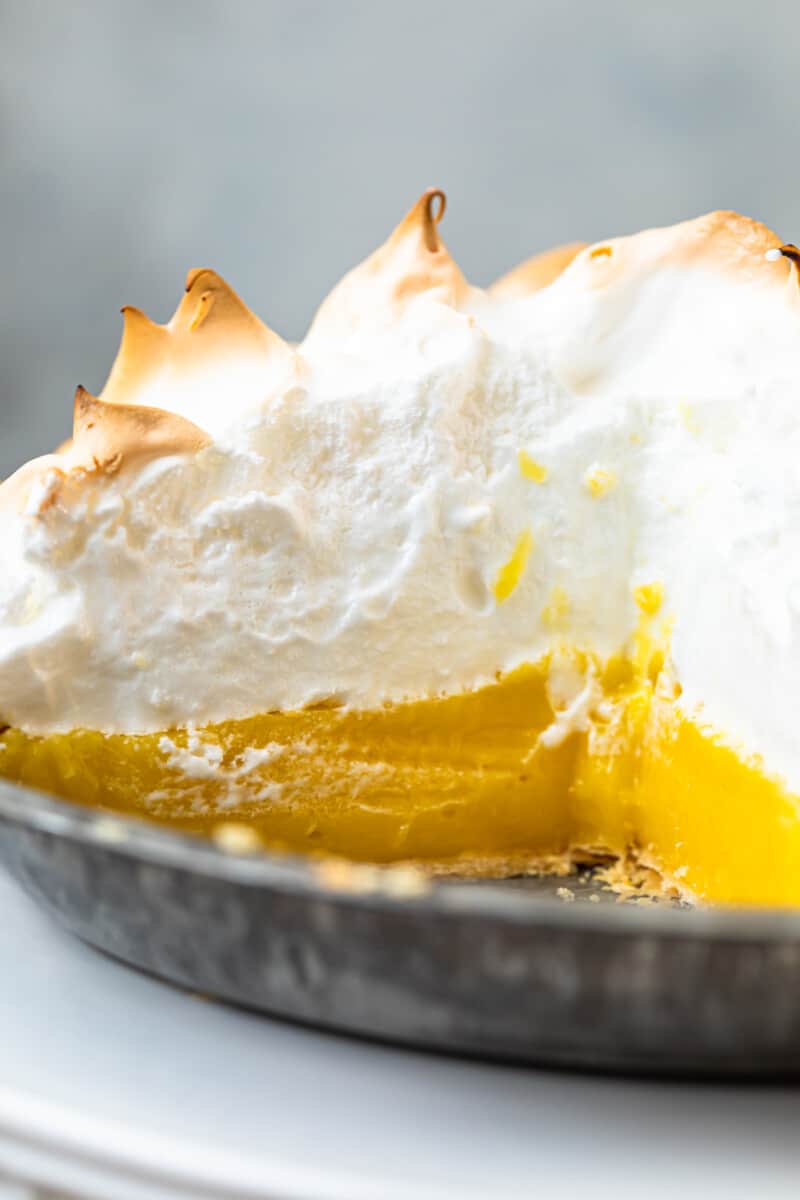inside of lemon meringue pie