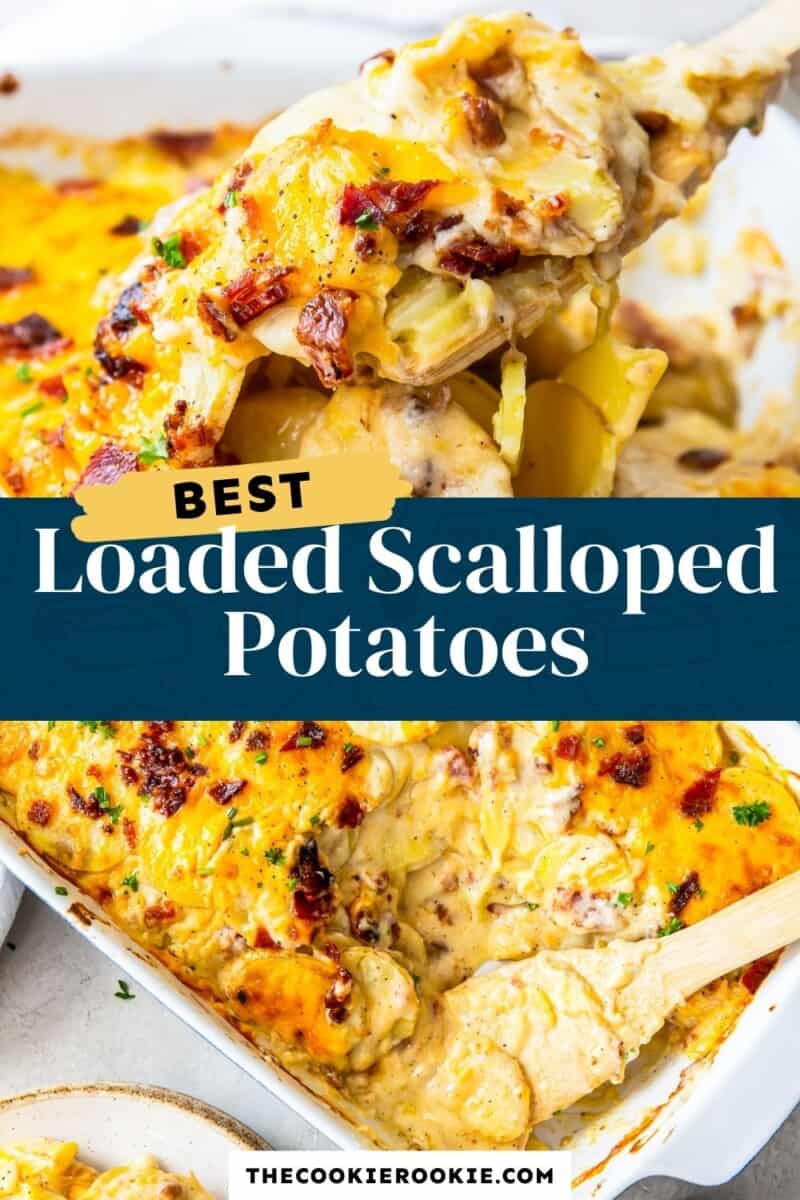 loaded scalloped potatoes pinterest collage