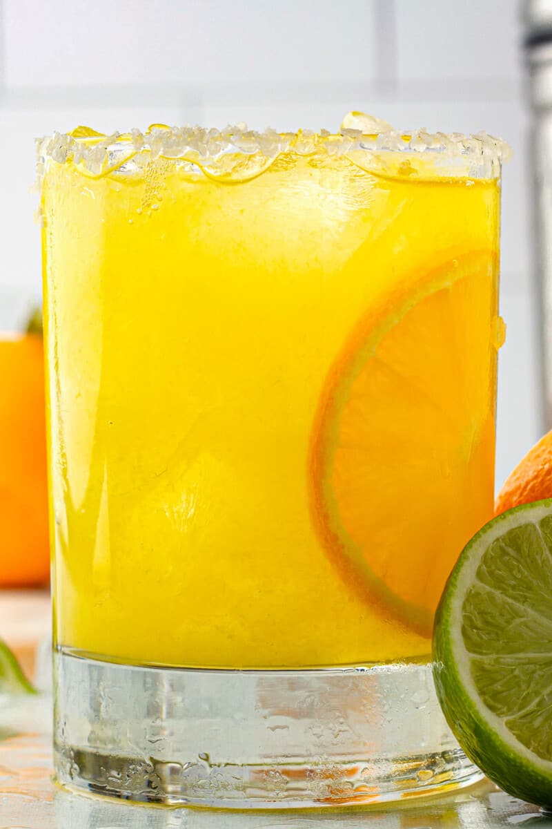 up close orange margarita in glass