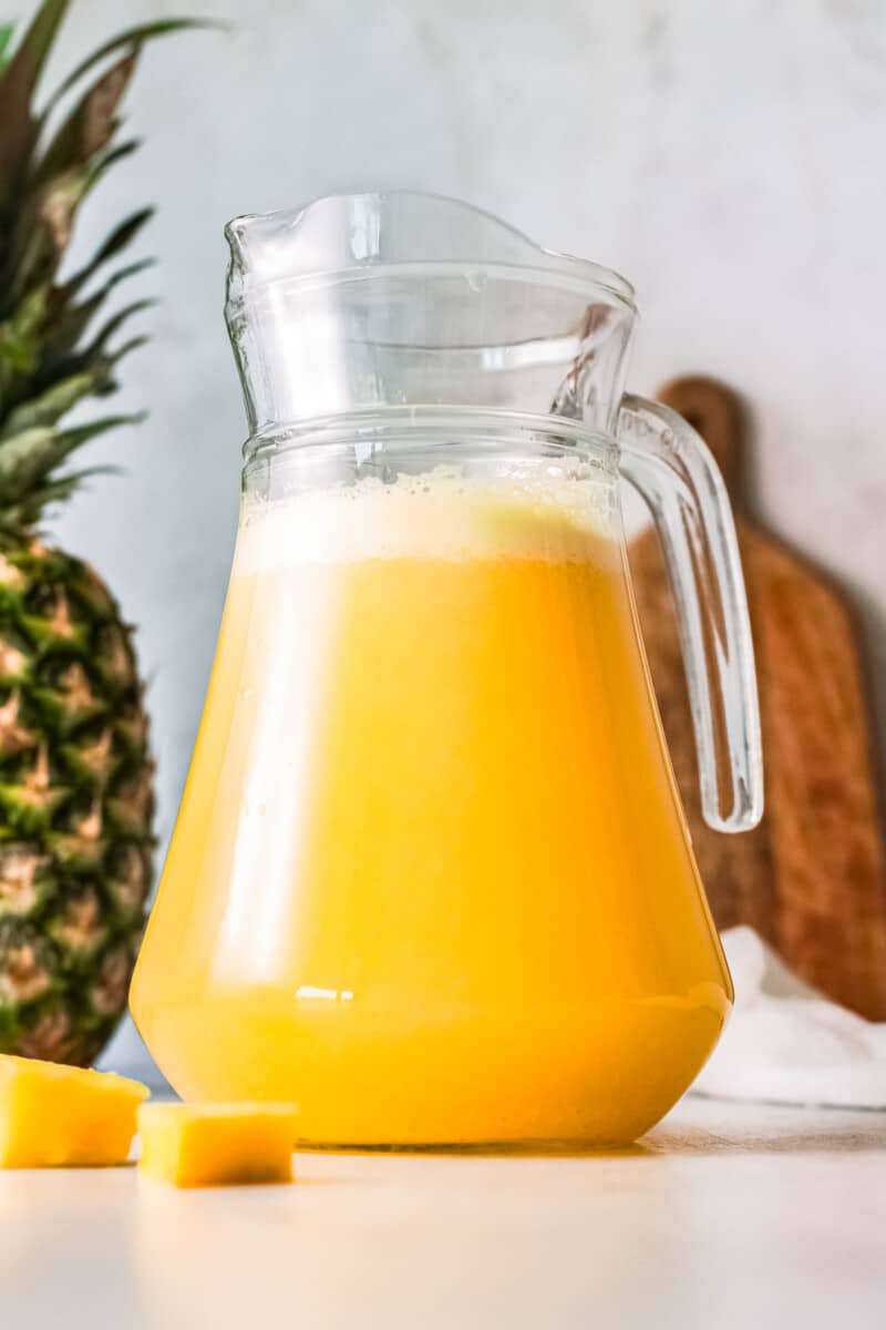 pitcher of pineapple agua fresca