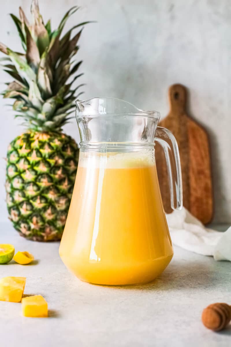 pitcher of pineapple agua fresca