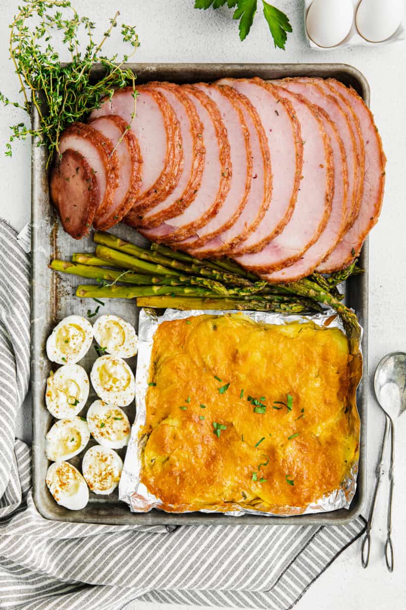 sheet pan easter dinner with ham