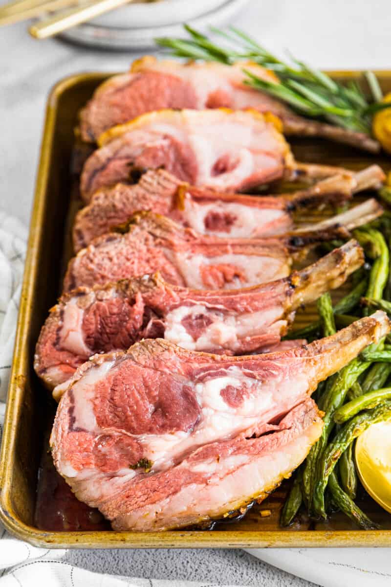 rack of lamb on sheet pan easter dinner