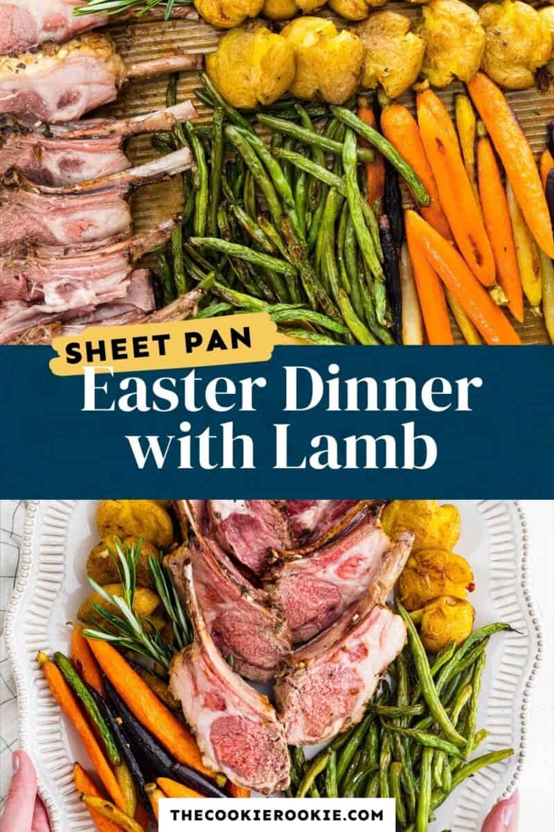 easter dinner with lamb pinterest collage