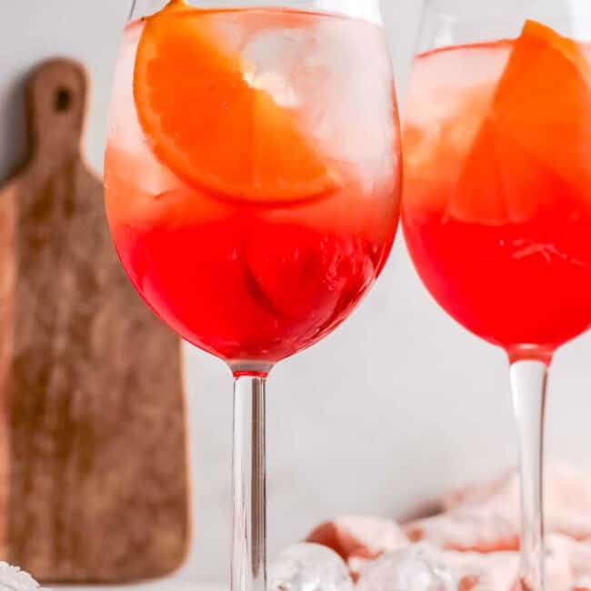 two glasses of aperol spritz