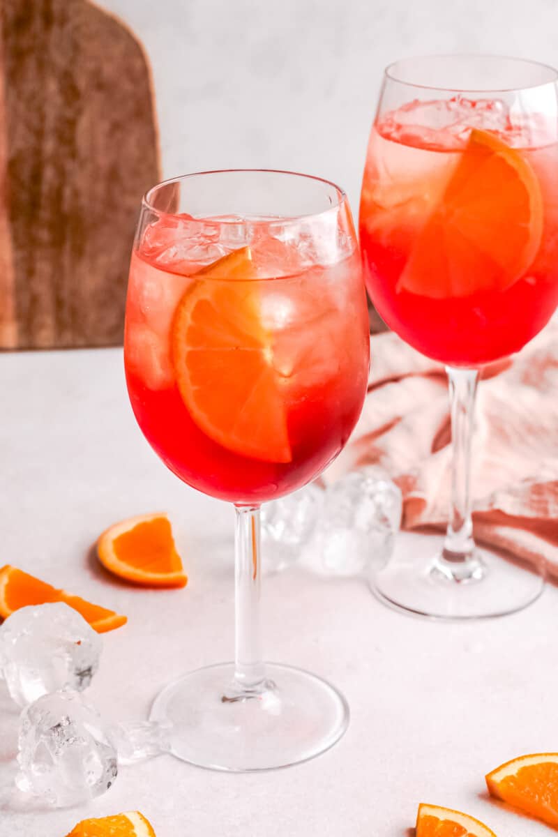two glasses of aperol spritz