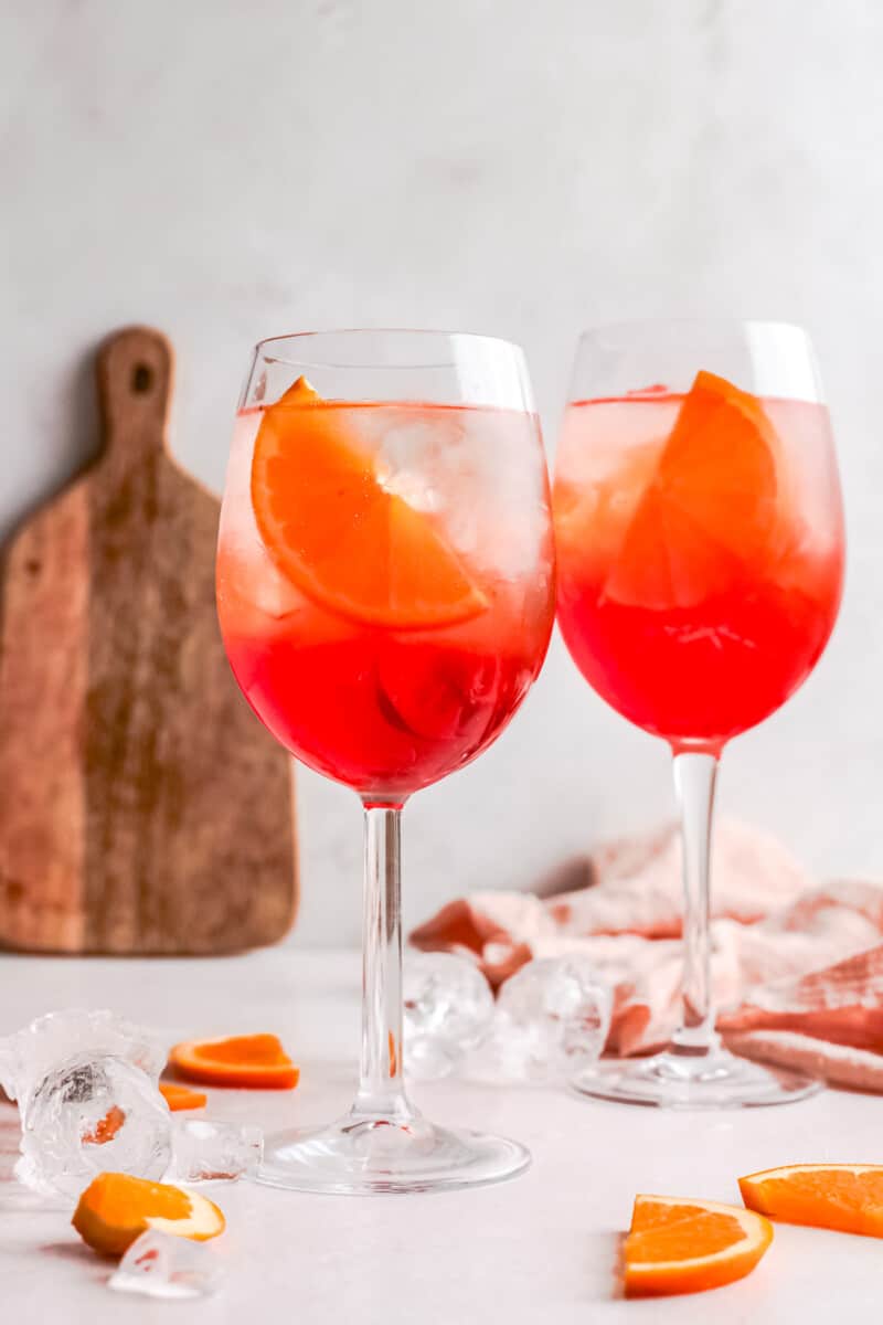 two glasses of aperol spritz