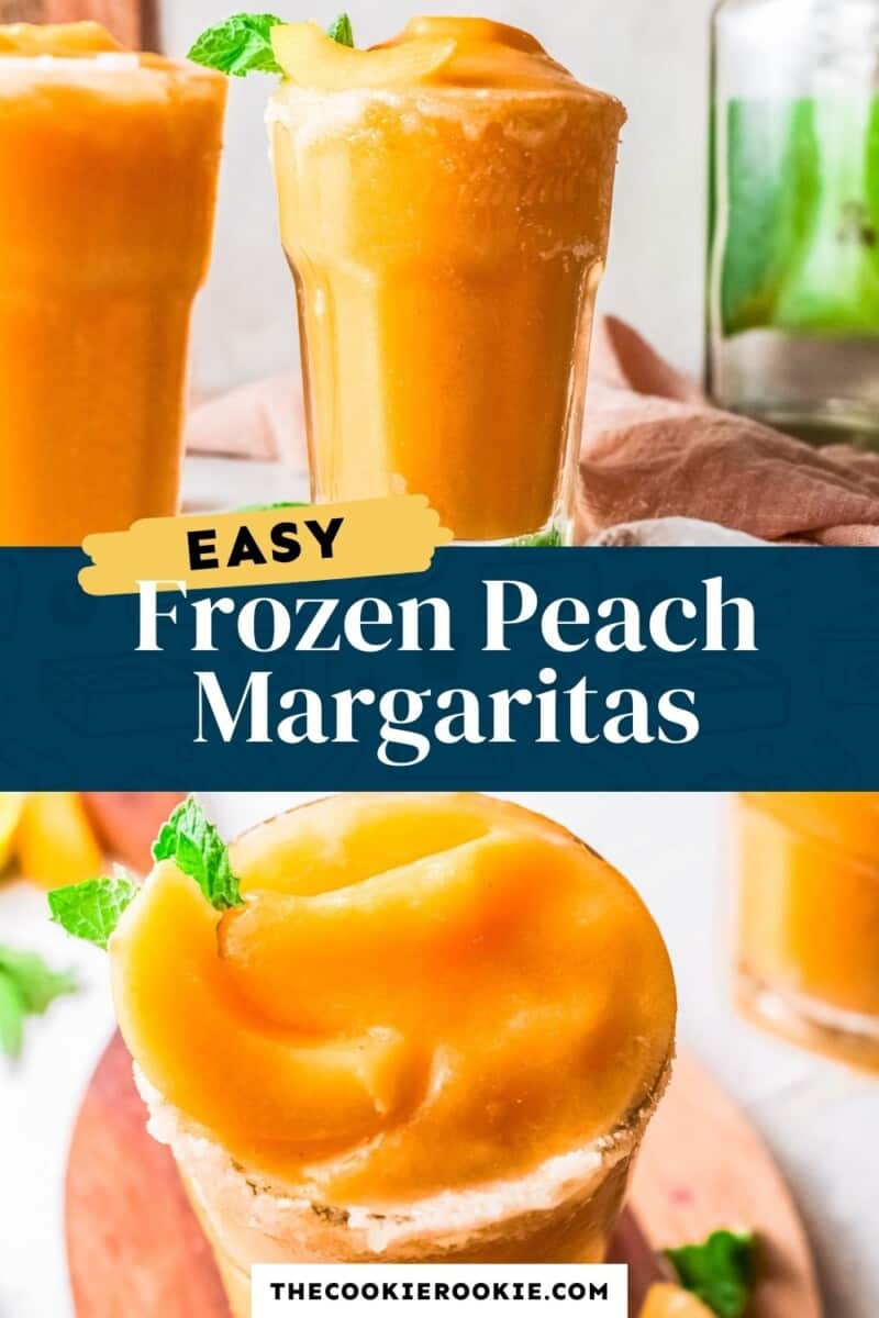 frozen peach margaritas pinterest collage