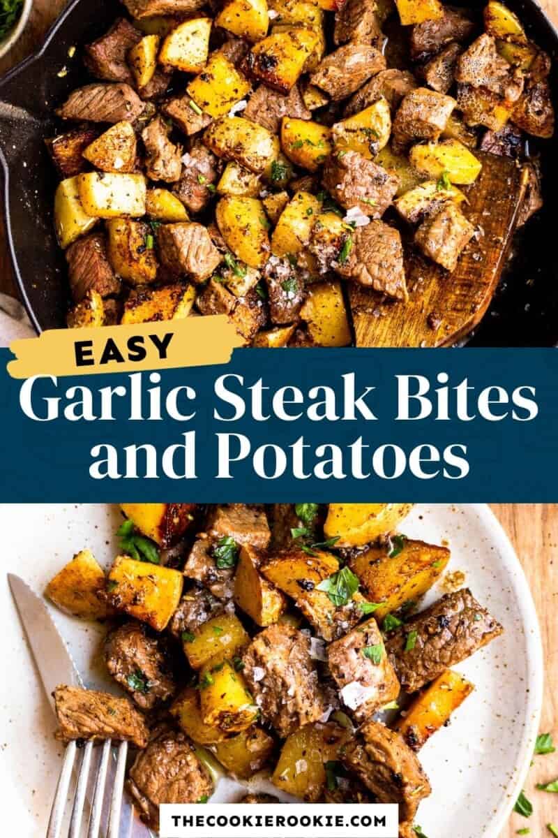 garlic butter steak bites and potatoes pinterest