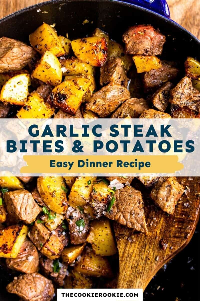 garlic butter steak bites and potatoes pinterest