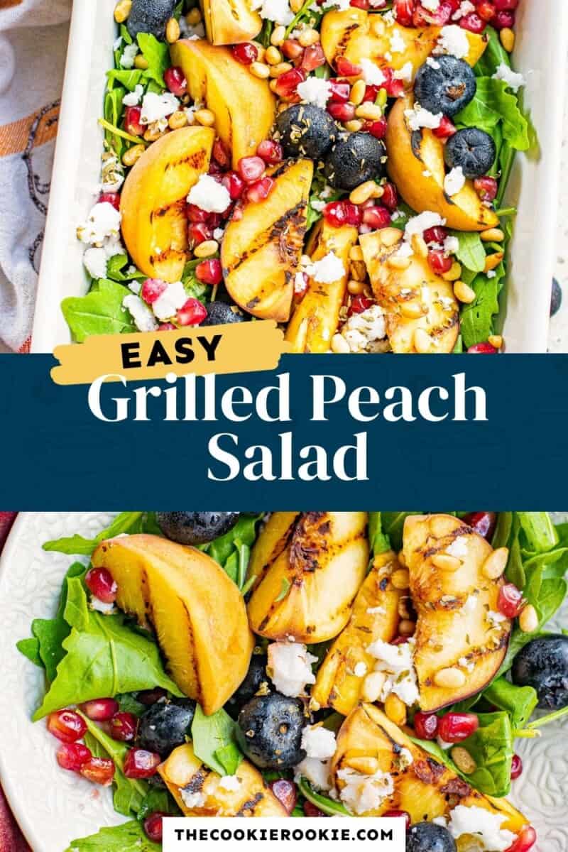 grilled peach salad pinterest collage