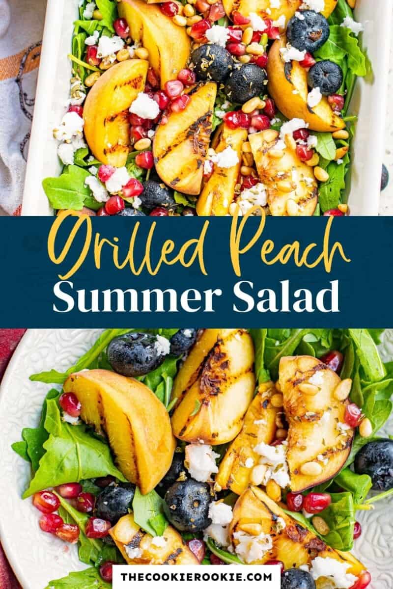 grilled peach salad pinterest collage