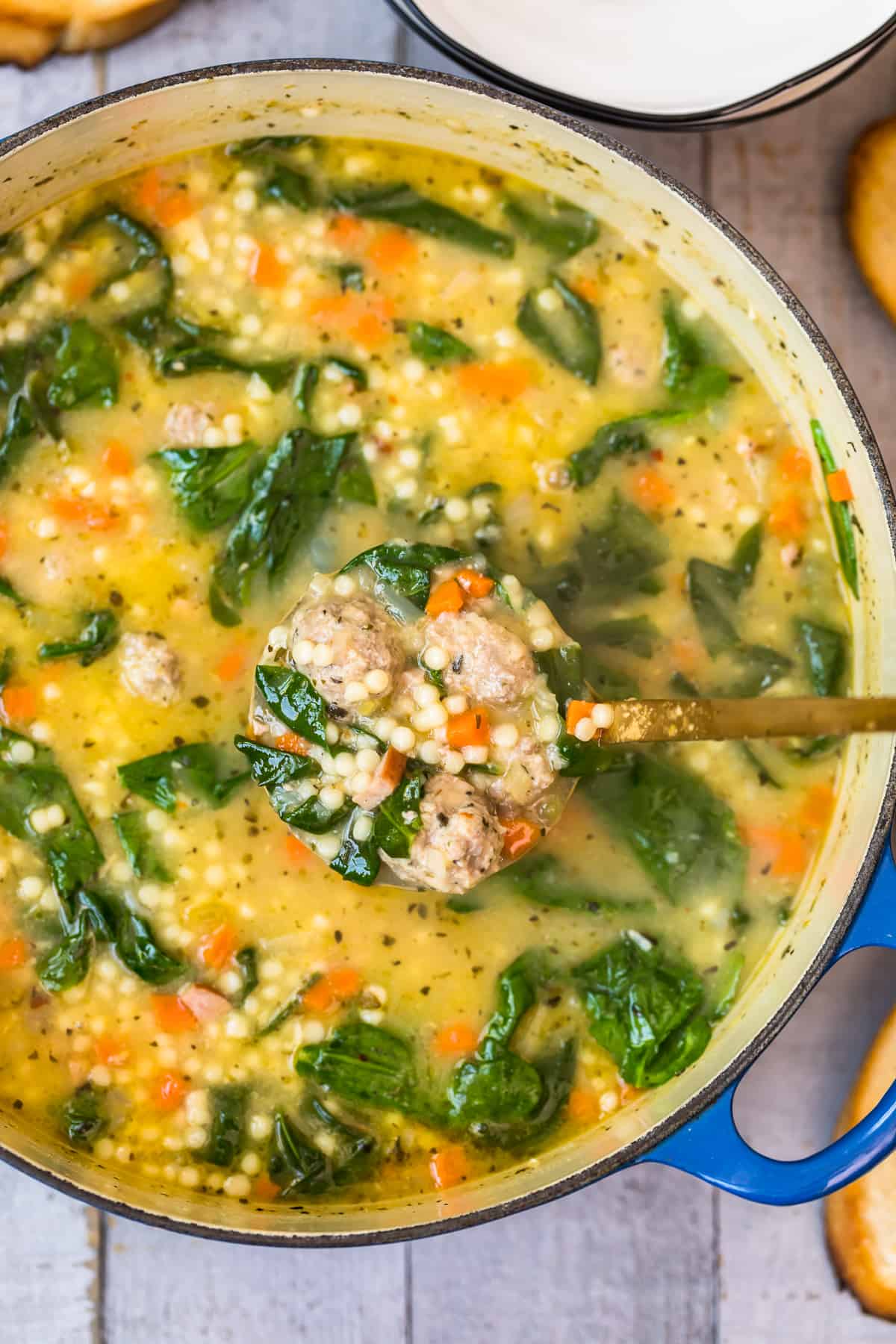 italian wedding soup in large pot