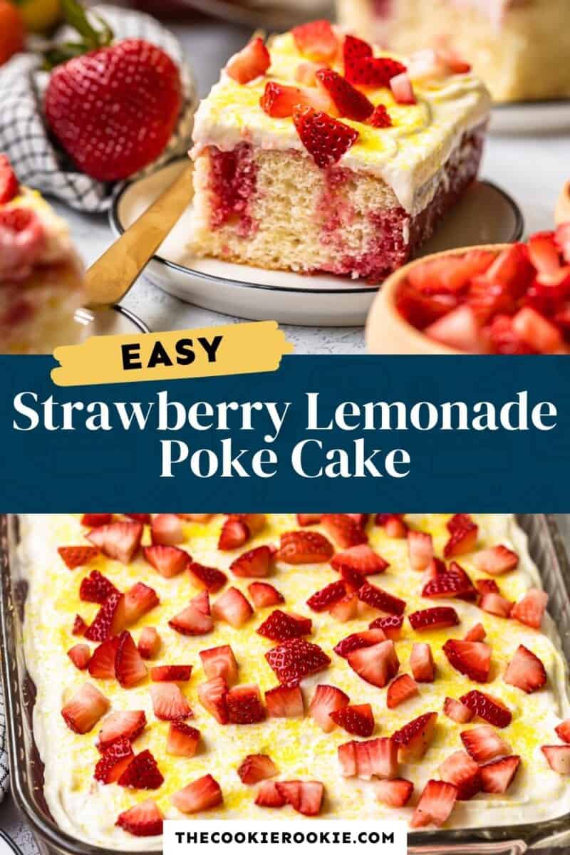 strawberry lemonade poke cake pinterest collage