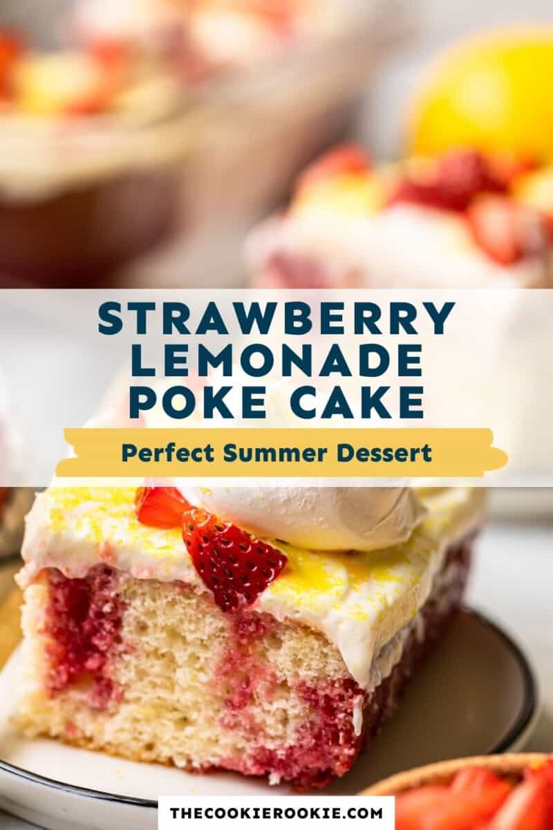 strawberry lemonade poke cake pinterest collage