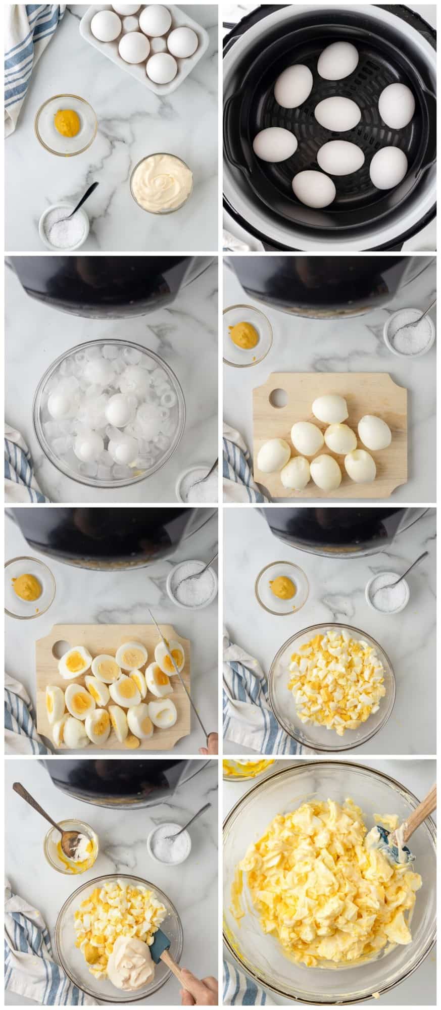 step by step photos for how to make air fryer egg salad
