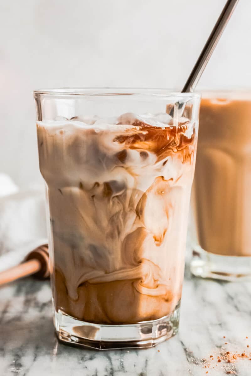 brown sugar iced espresso with cream