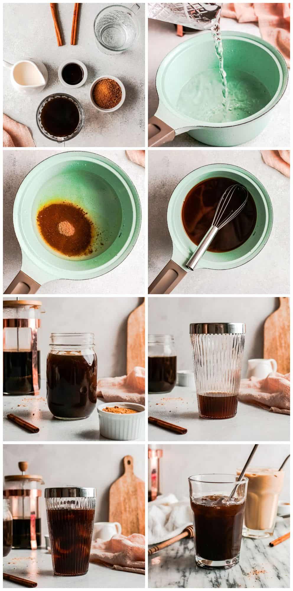 step by step photos for how to make iced espresso