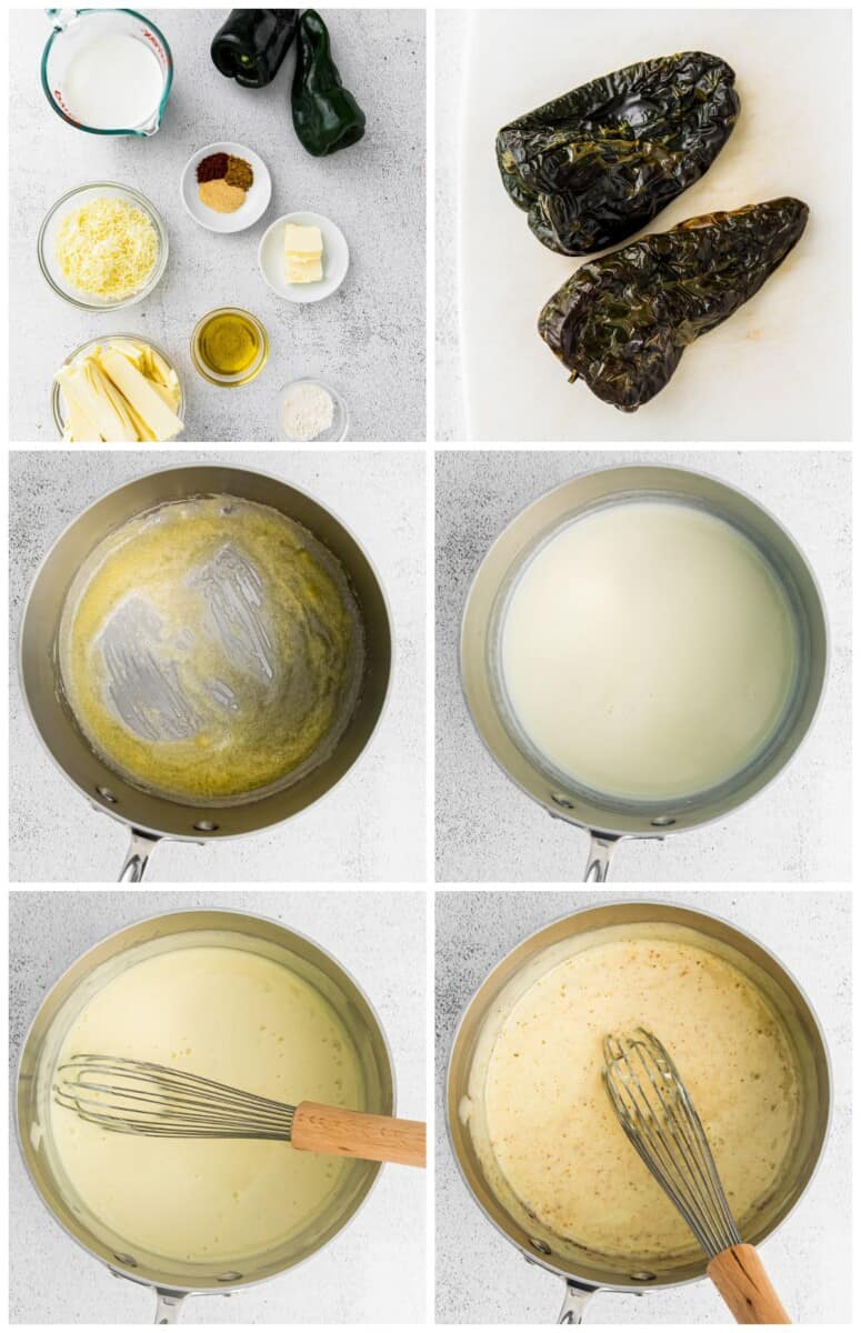 step by step photos for how to make poblano queso