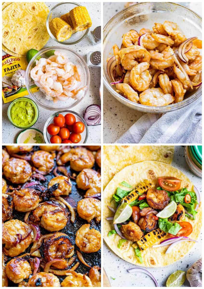 step by step photos for how to make shrimp fajitas