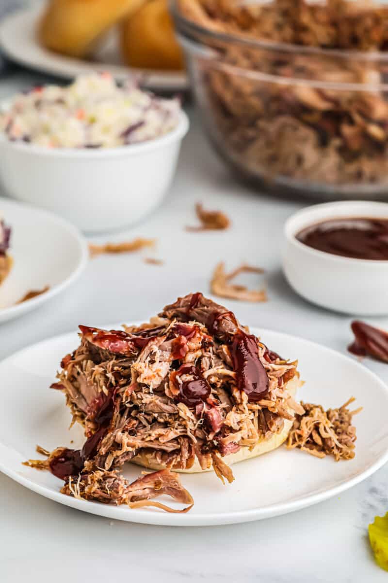 smoked pulled pork with bbq sauce