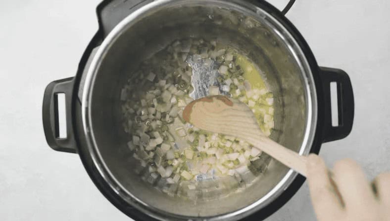 Sauteeing onions in the Instant Pot.  - 7