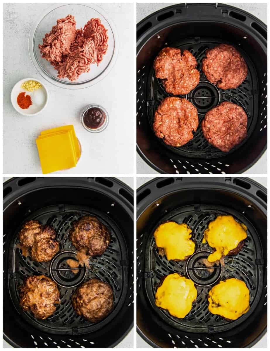 step by step photos of how to make air fryer bbq burgers