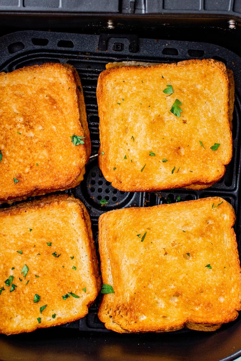 grilled cheese sandwiches in an air fryer