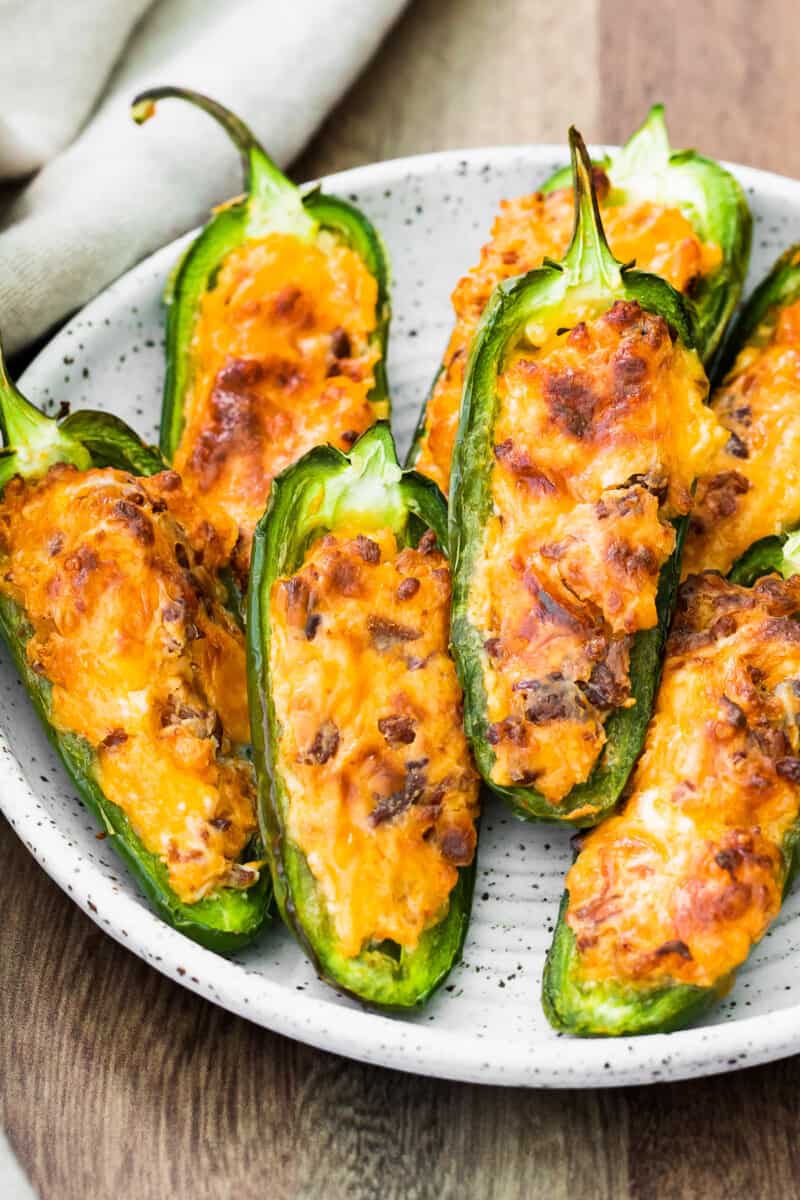 air fryer jalapeno poppers on plate