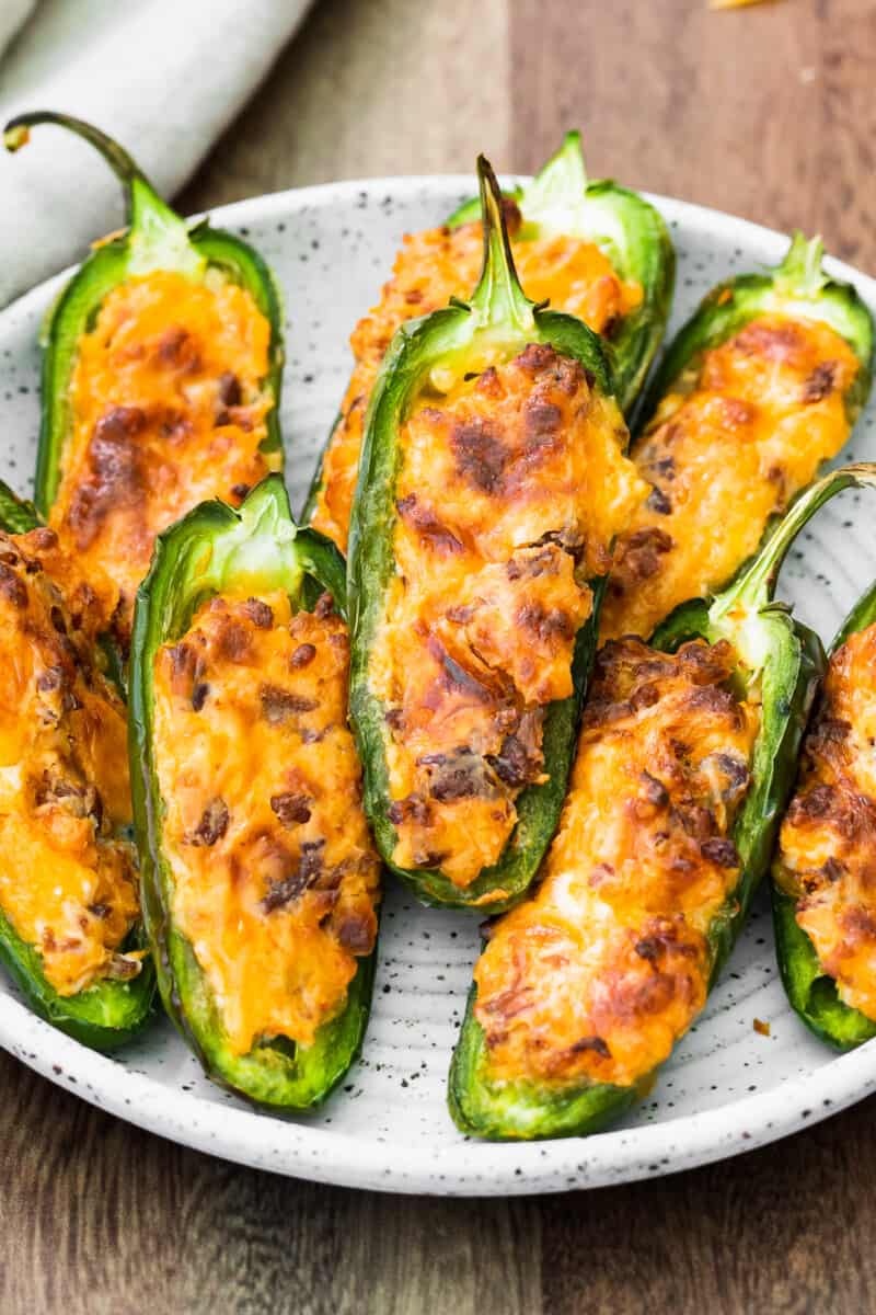 air fryer jalapeno poppers on plate