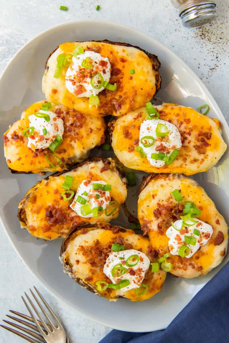 platter with air fryer twice baked potatoes