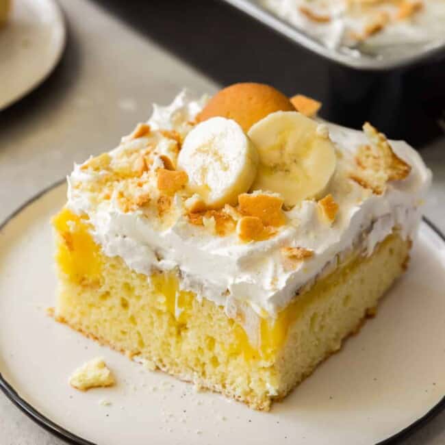featured banana pudding poke cake